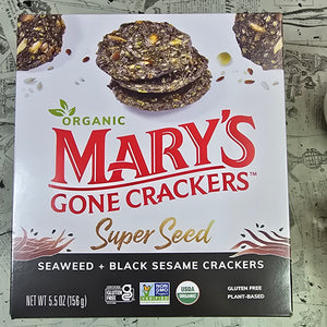 Mary's Gone Organic Super Seed Crackers - Seaweed + Black Sesame 156g