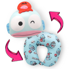 Sanrio HANGYODON 海怪 2合1 咕臣旅行頸枕｜人魚漢頓

