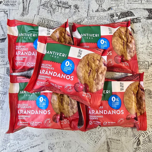 Santiveri 無添加糖,蔓越莓橄欖油全麥消化餅 (5包裝)