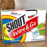 Shout Wipe & Go 獨立包裝衣物去污濕紙巾12ct