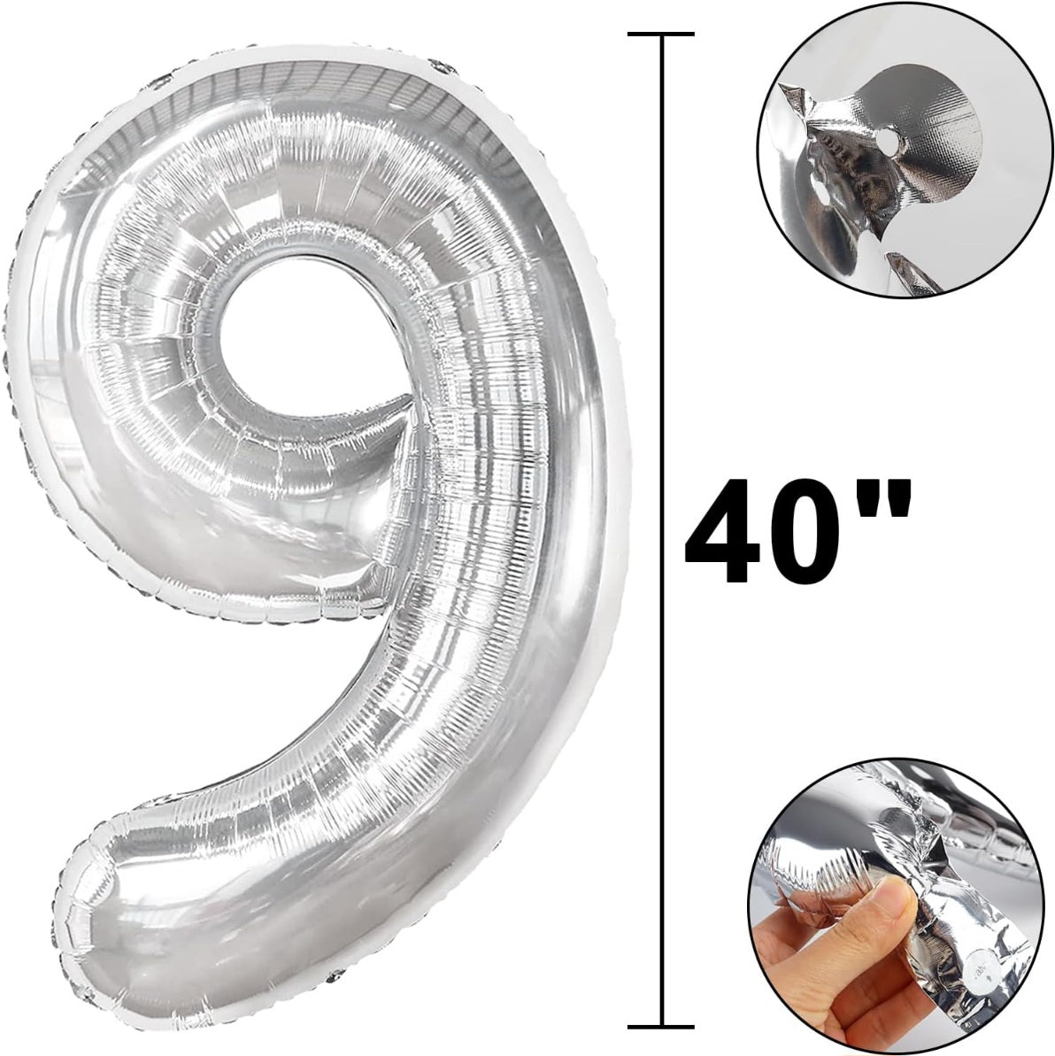 40吋銀色數字鋁膜氣球生日派對大型佈置
