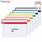 Smartmax 雙拉鍊防水 PVC 網格文件袋