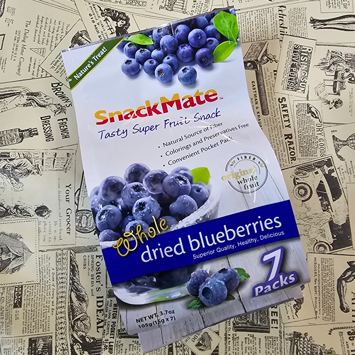 SnackMate 原粒藍莓乾7包｜Whole Dried Blueberries｜獨立包裝
