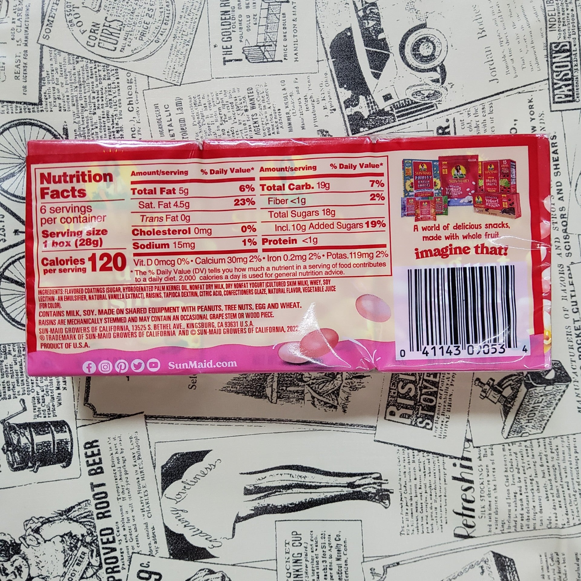 Sun-Maid Strawberry Vanilla Yogurt Covered Raisins 士多啤梨雲呢拿乳酪提子乾

