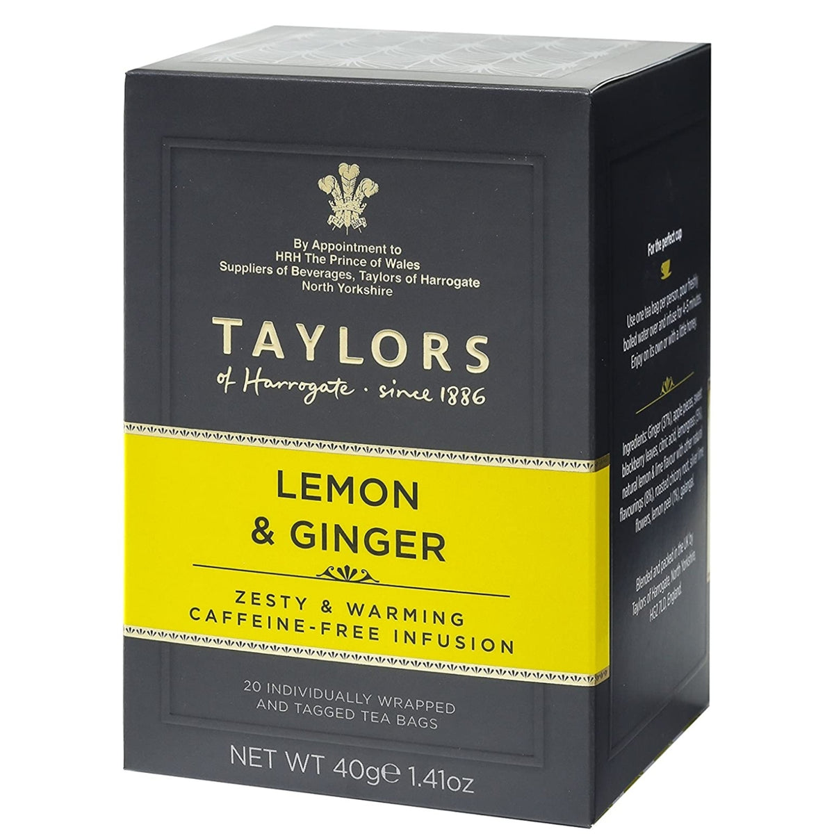 Taylors of Harrogate 無咖啡因檸檬薑茶20包｜Lemon & Ginger
