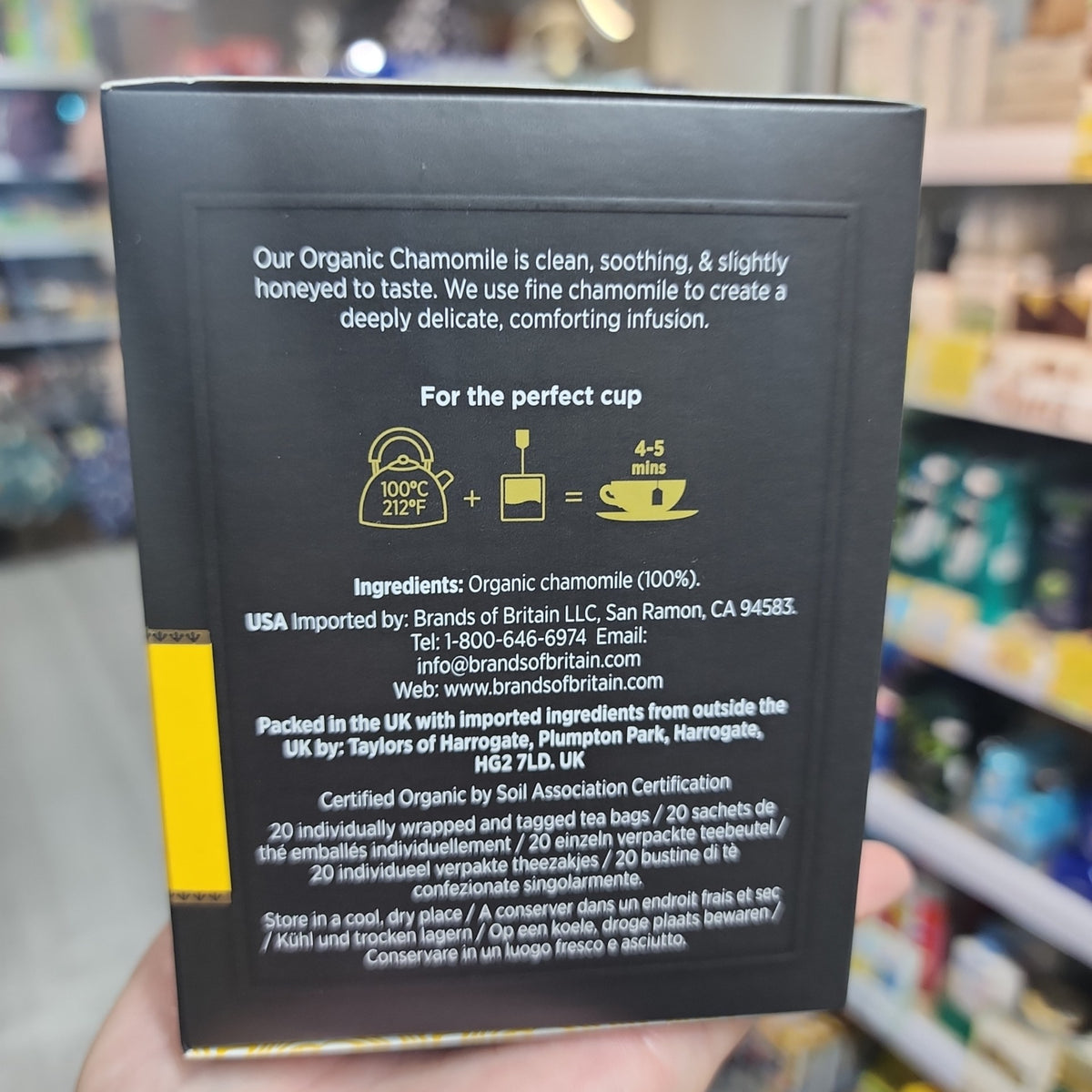 Taylors of Harrogate Organic Chamomile Infusion｜有機洋甘菊茶｜20包
