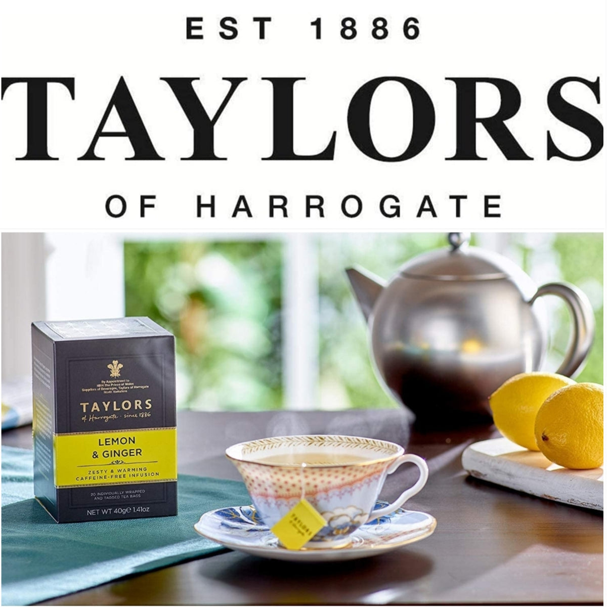 Taylors 檸檬薑花草茶｜無咖啡因｜20包獨立包裝
