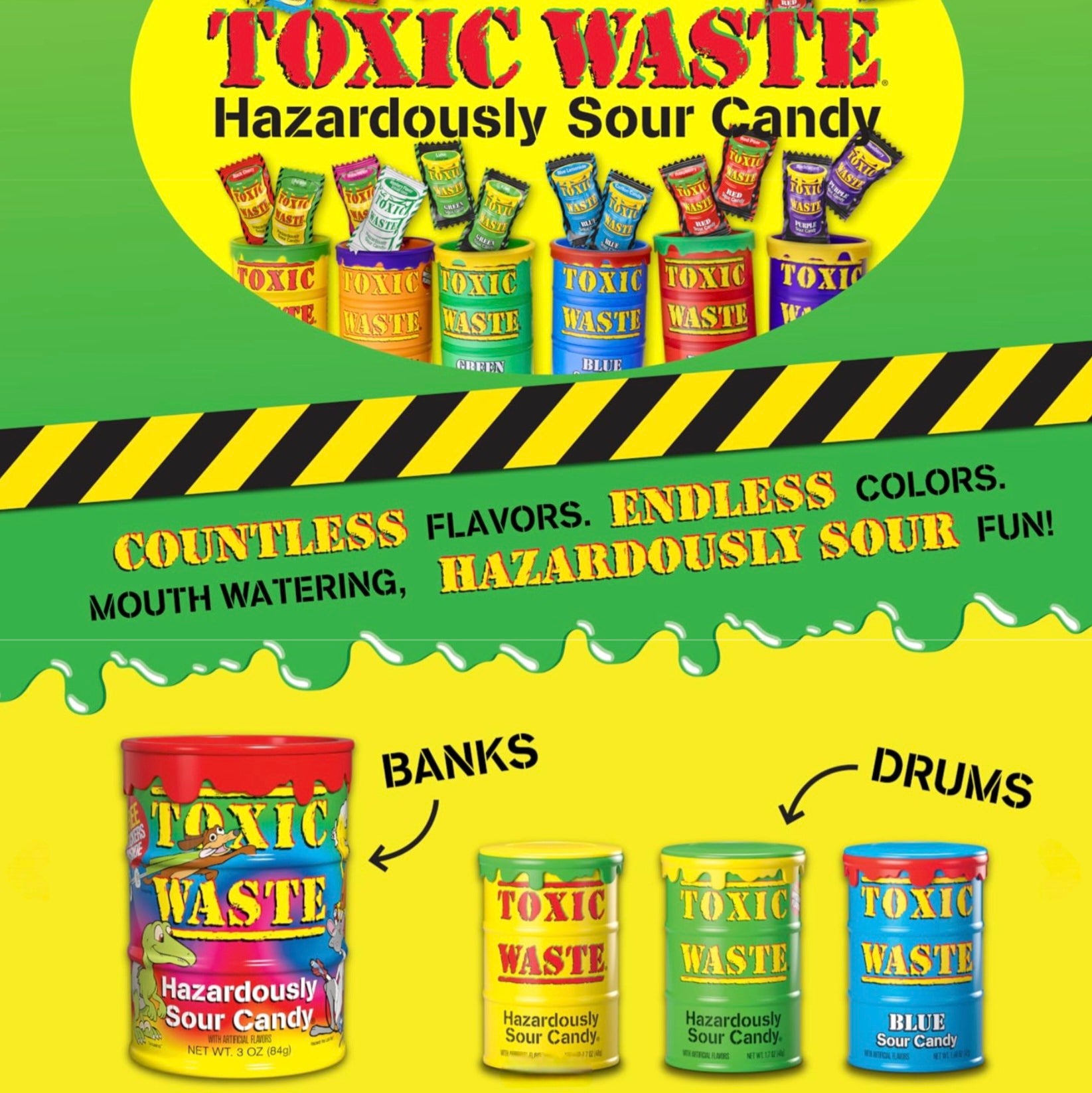Toxic Waste Hazardously Sour Candy 85g (✈️美加直送)