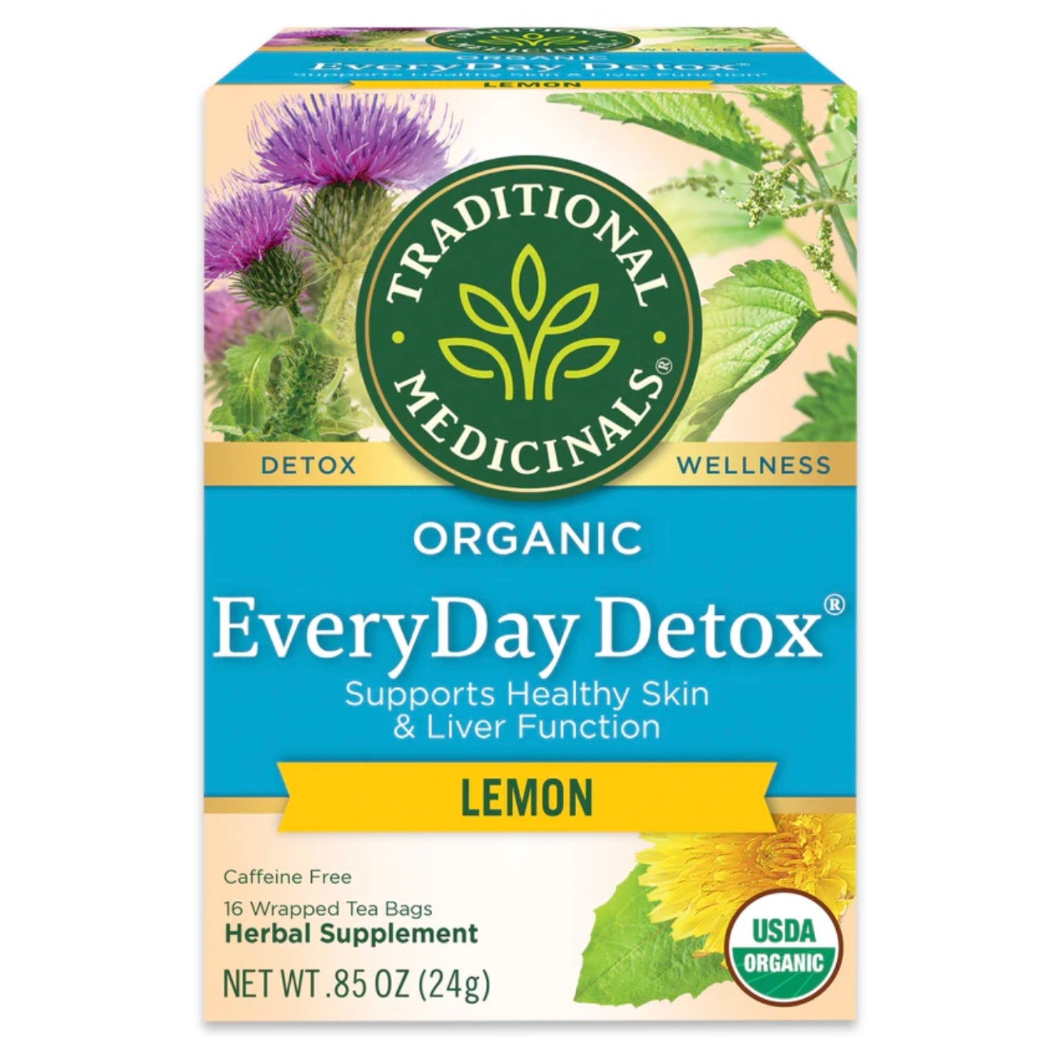Traditional Medicinals Organic EveryDay Detox Lemon 有機日常排毒檸檬茶無咖啡因16包
