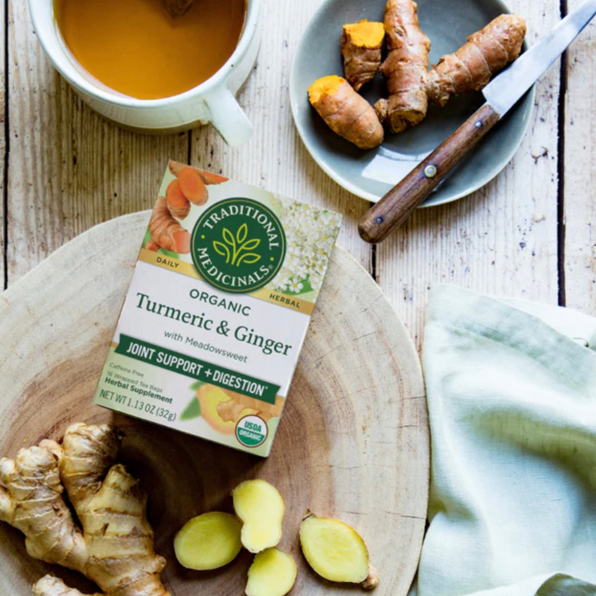 Traditional Medicinals 有機薑黃生薑繡線菊草本茶 Turmeric Ginger Meadowsweet Tea
