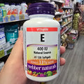 Webber Naturals 維他命E 400 IU 120粒天然來源 Vitamin E 軟膠囊