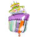 XXL 57x106cm生日蛋糕造型Happy Birthday大型鋁膜氣球