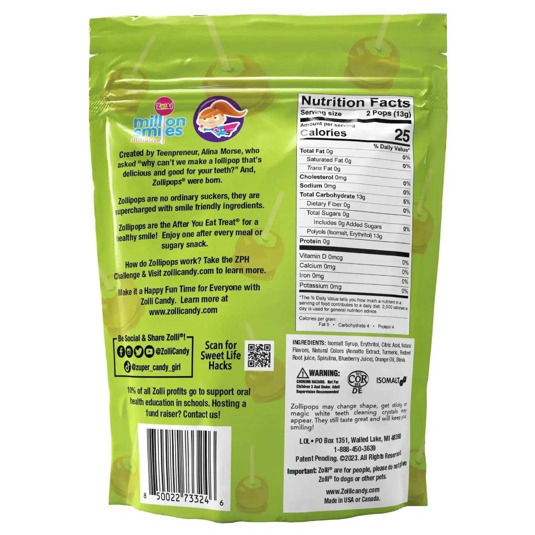 Zolli Pops無糖棒棒糖Gluten Free純素KETO友善