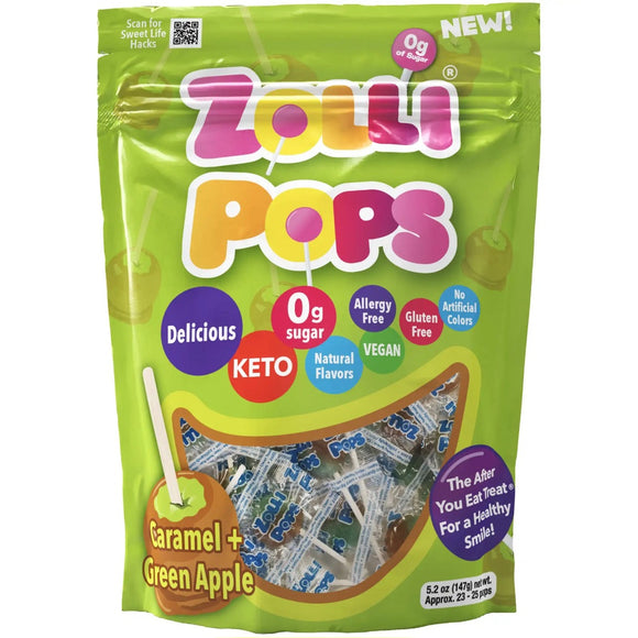 Zolli Pops 無糖潔齒棒棒糖 – 焦糖青蘋果口味 147g