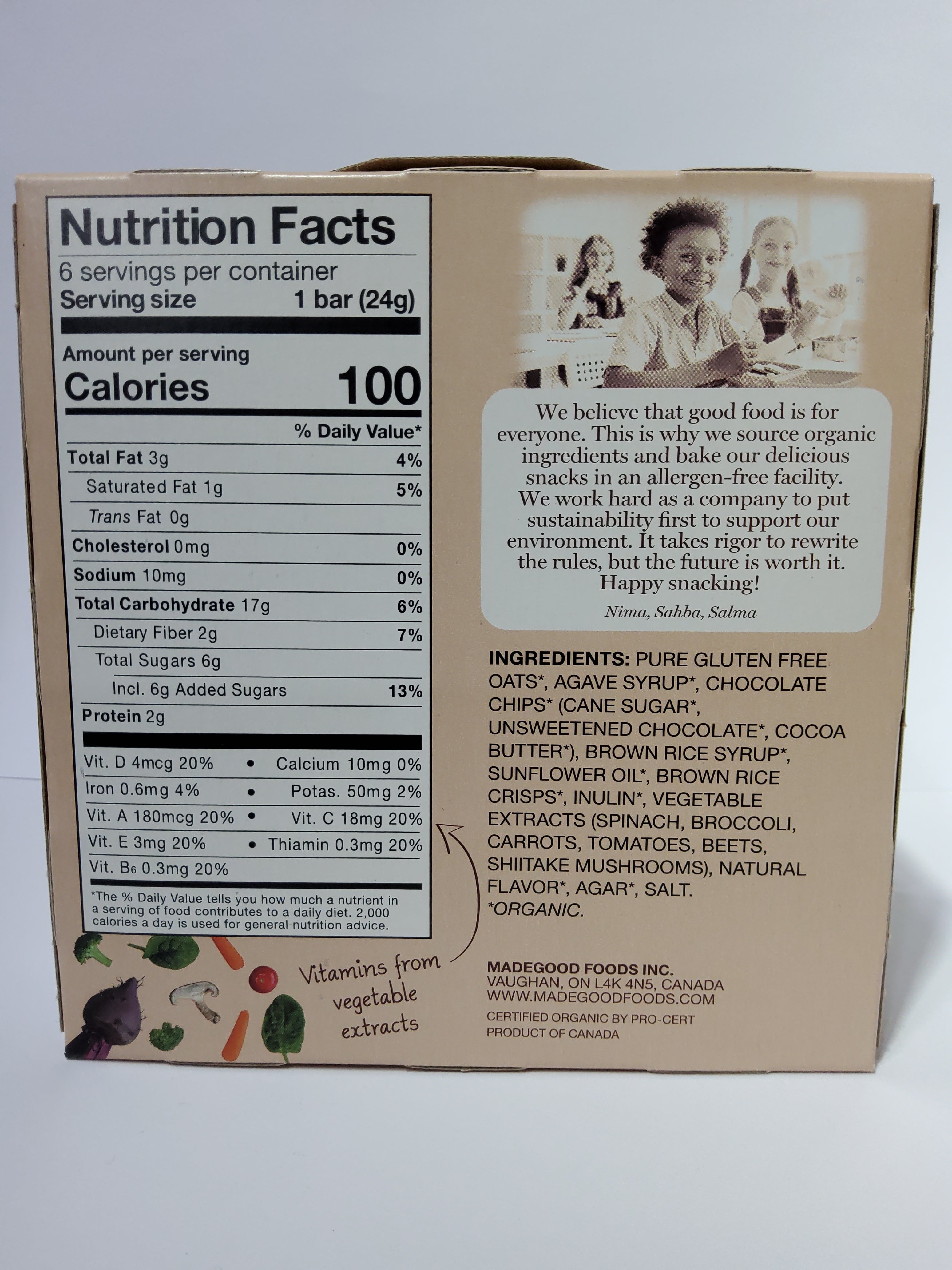 Made Good Chocolate Chip Granola Bars 144g (6 bars)