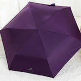 簡約輕量UV晴雨傘,快乾布,有黑膠底,紫色