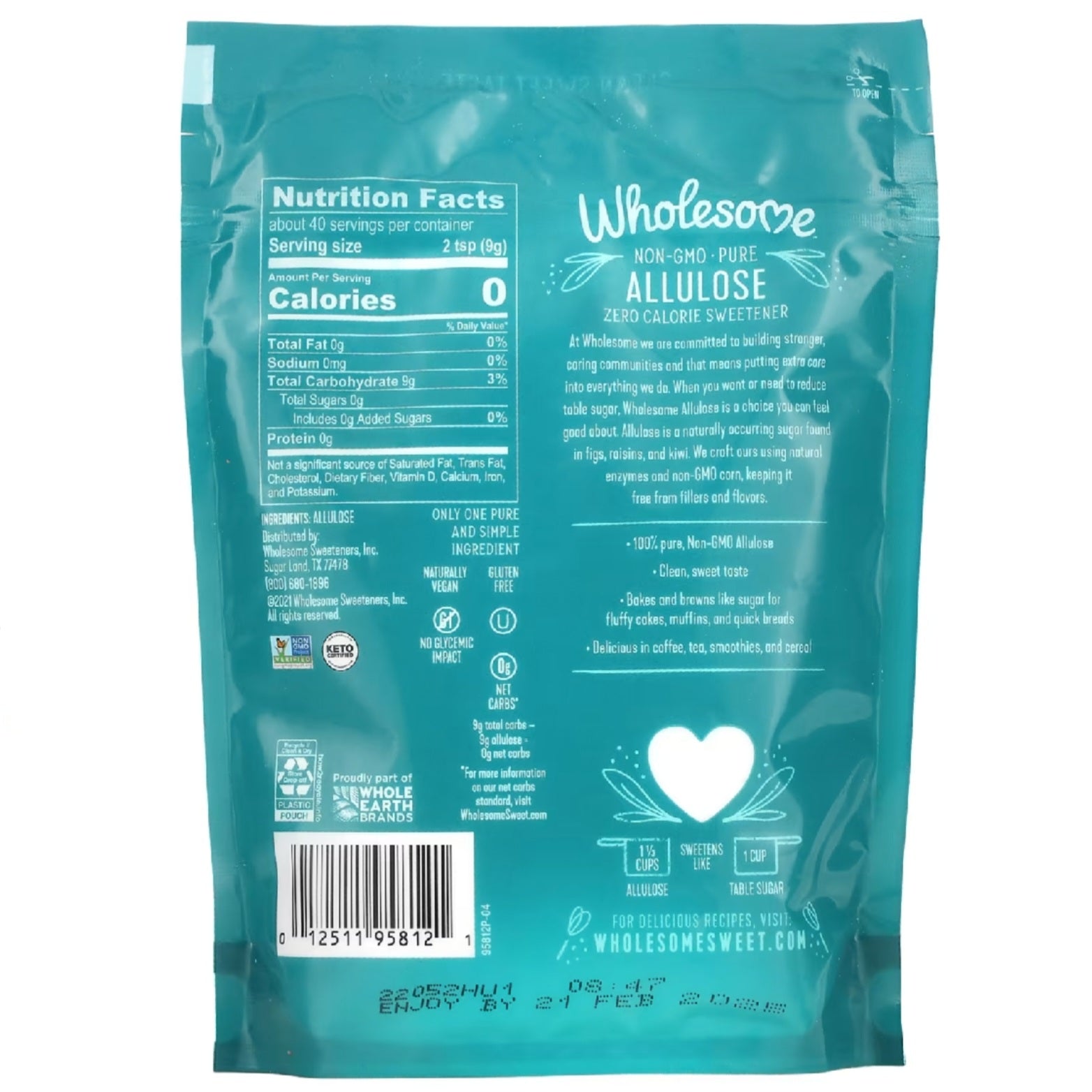 美國Wholesome阿洛酮糖,稀有糖/稀少糖340g