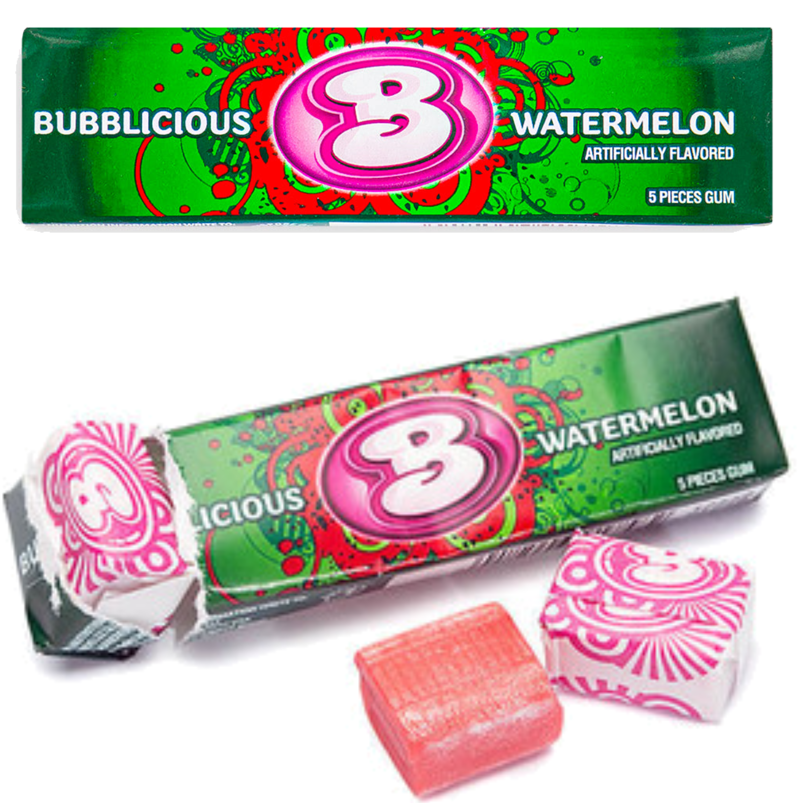 Bubblicious Watermelon Bubble Gum 包裝 西瓜味泡泡糖