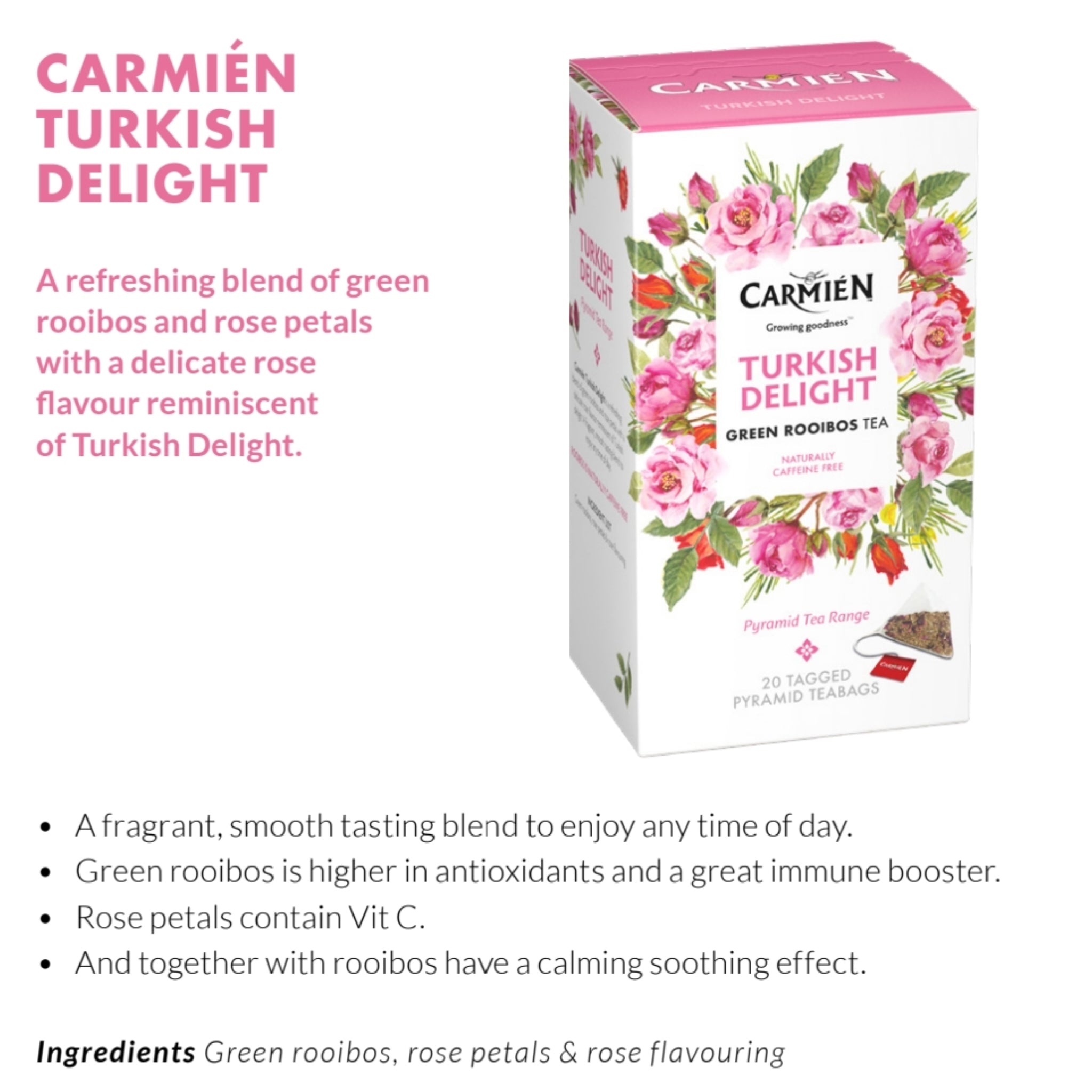 Carmien養生南非國寶茶/博士茶,玫瑰甜心,無咖啡因 (20包裝)