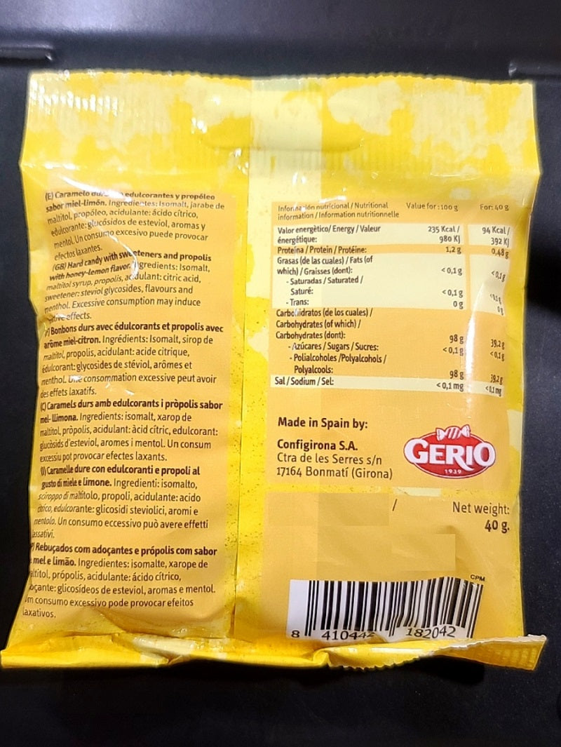 Geriovit 無糖檸蜜味蜂膠潤喉糖 40g