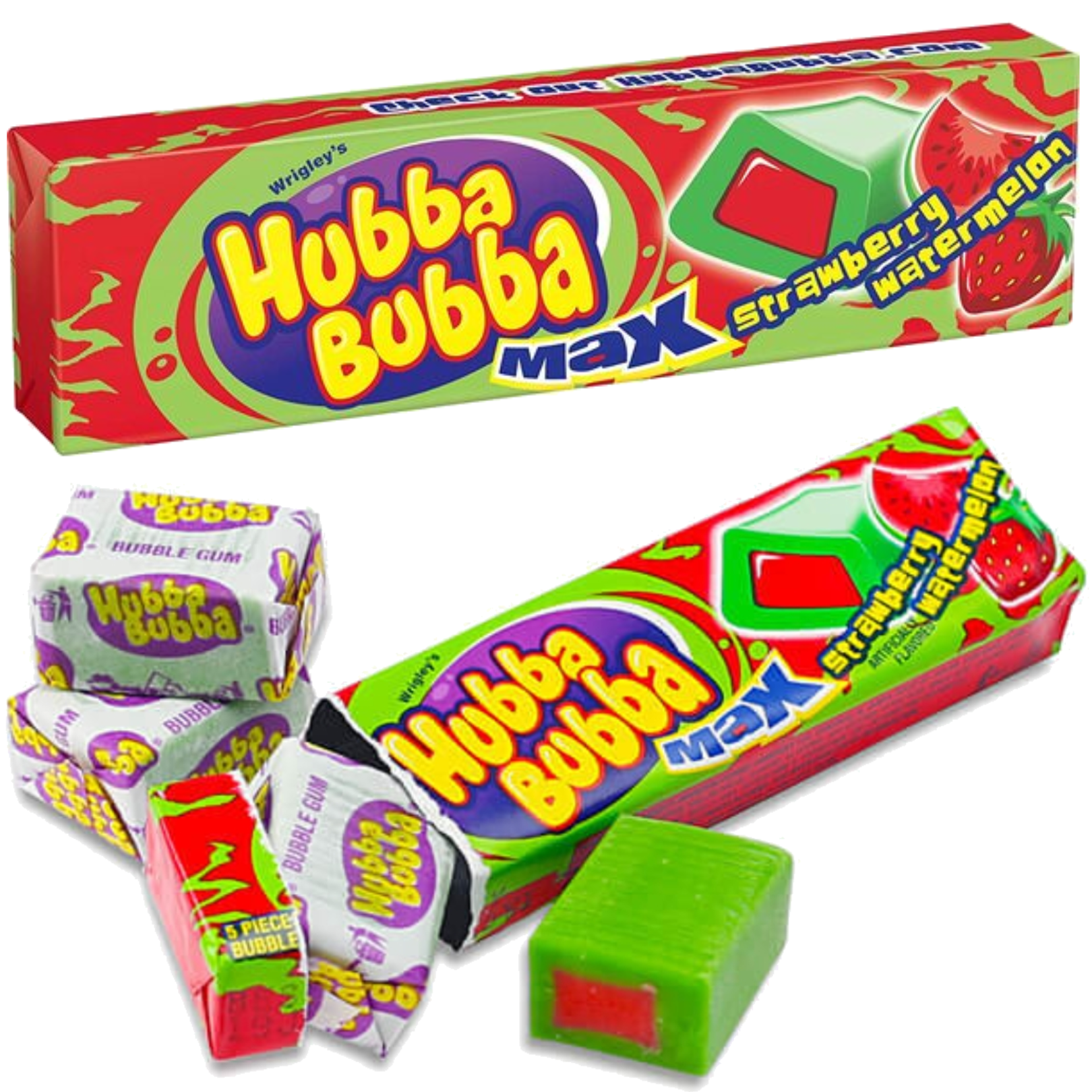 Hubba Bubba Strawberry Watermelon Bubble Gum 包裝 西瓜士多啤梨味泡泡糖