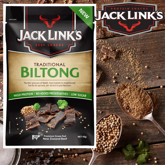 Jack Link's Biltong Beef Snacks - Traditional Biltong 45g