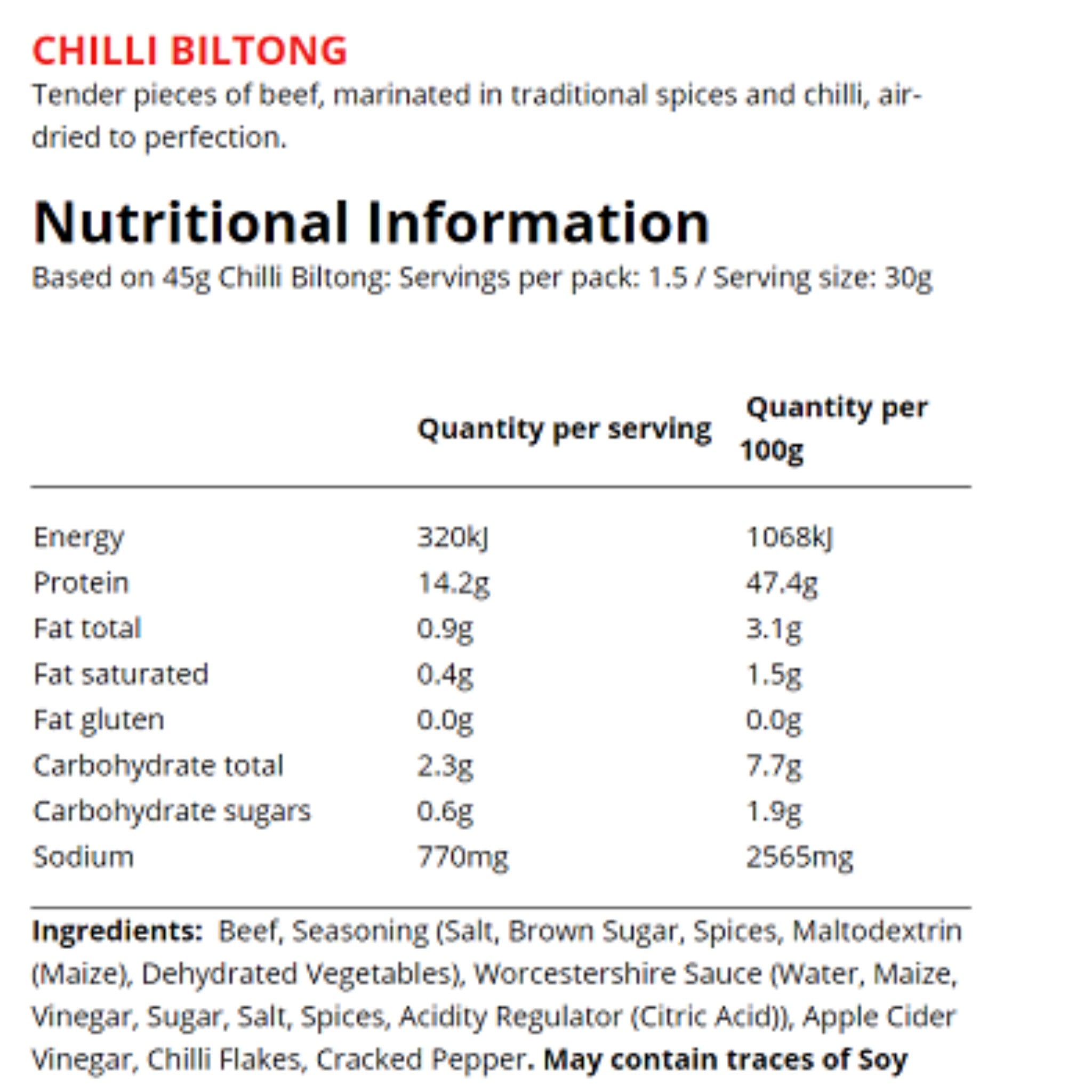 紐西蘭Jack Link's Biltong Beef Snacks - Chilli Biltong 45g