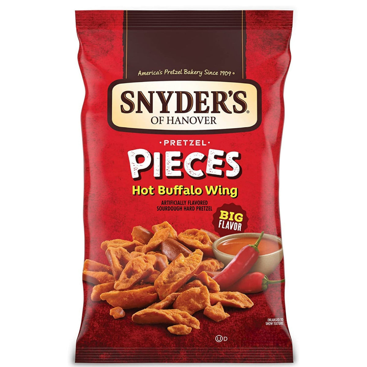 Snyder’s Hot Buffalo Wing Pretzel Pieces｜香辣Buffalo水牛城雞翼風味｜酥脆椒鹽脆餅
