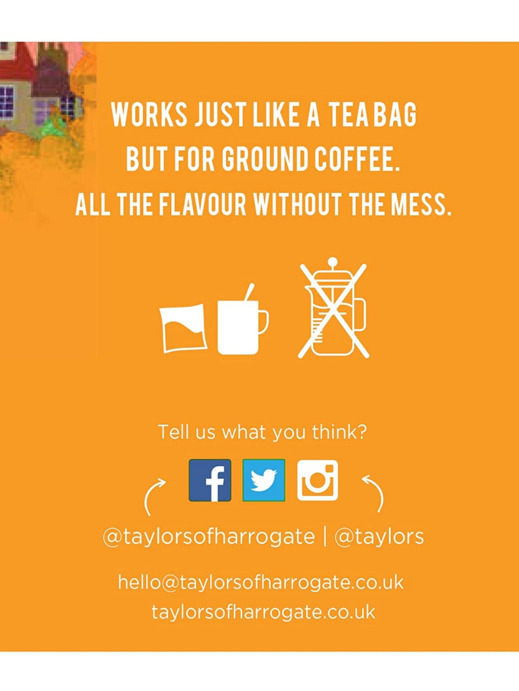 Taylors of Harrogate 浸泡式黑朱古力及榛子香味阿拉比卡咖啡包 (10包獨立包裝)