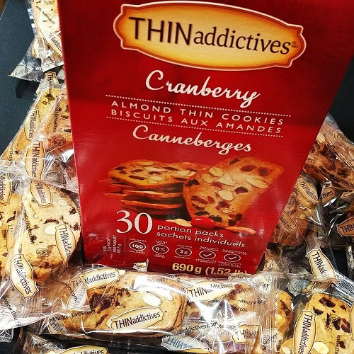 加拿大 THINaddictives 紅莓杏仁薄脆餅乾 (30包裝)