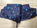 可愛猫咪輕量UV晴雨傘,快乾布,有黑膠底,深藍色