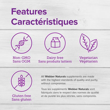 Webber Naturals Calcium Magnesium Zinc 333mg 167mg 17mg配方
