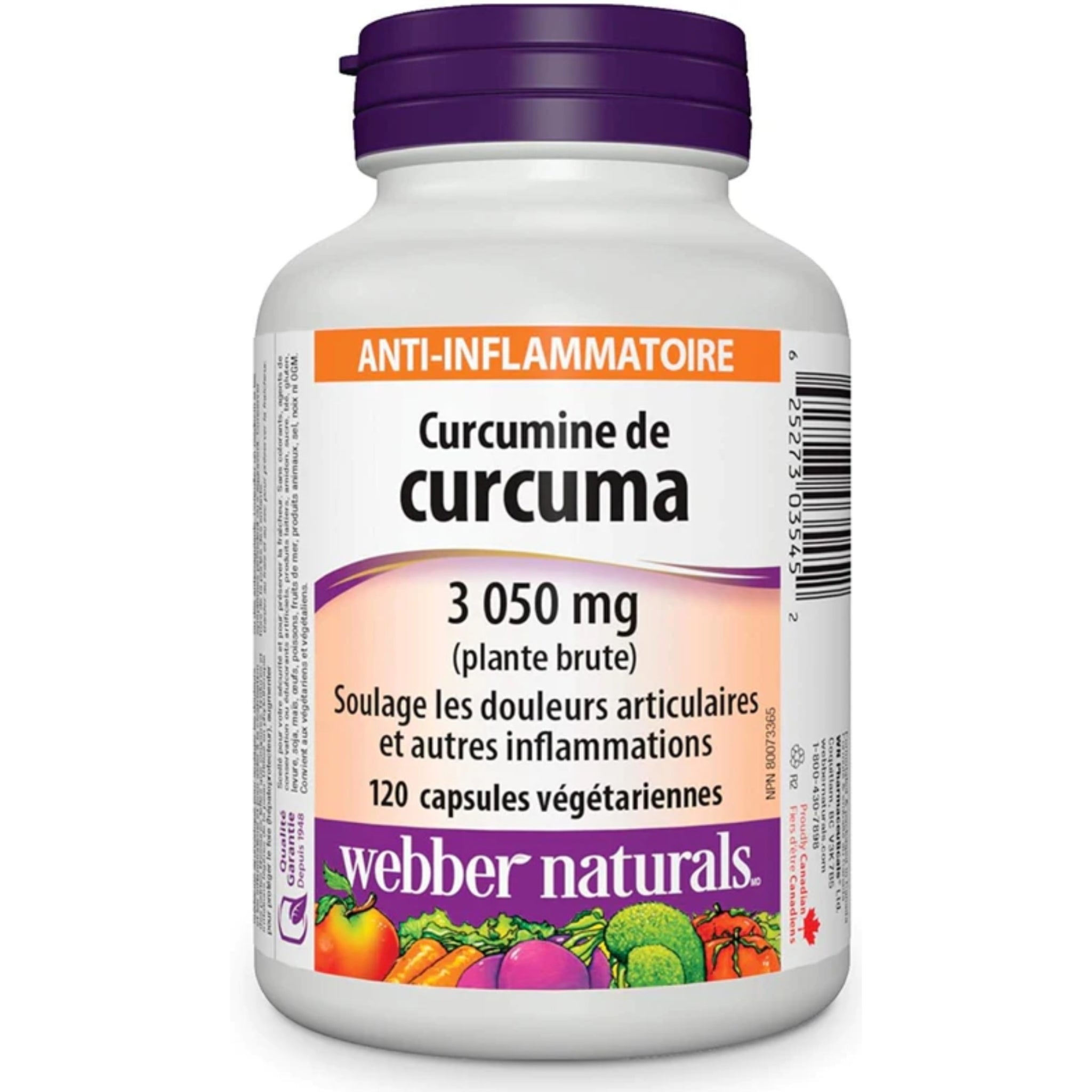 Webber Naturals 薑黃薑黃素 (120粒素食膠囊)