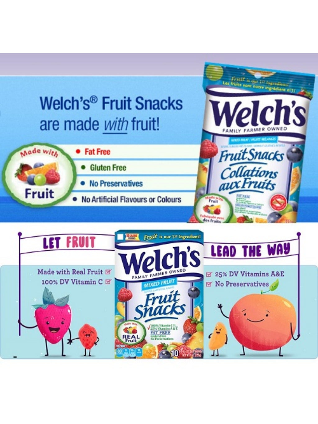 Welch's Fruit Snacks, Gluten Free (90 packs) 無麩質, 無防腐劑, 威路氏水果汁軟糖 (90包獨立包裝)